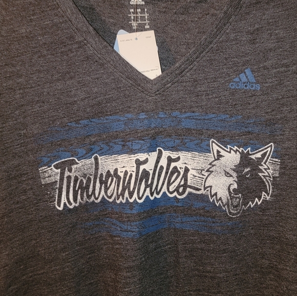 NWT Adidas Women's Minnesota Timberwolves V-Neck tee - Picture 2 of 3